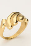 Statement ring met golf structuur - Goud