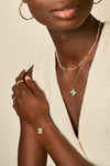 Botanical ketting met gekleurde parels - Blue