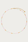Botanical ketting met gekleurde parels - Blue