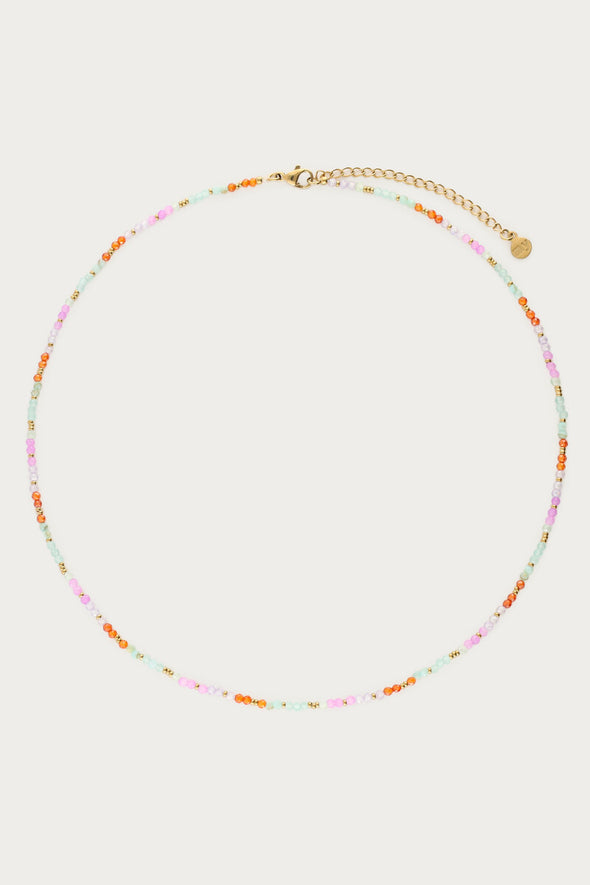 Botanical ketting met gekleurde parels - Blue
