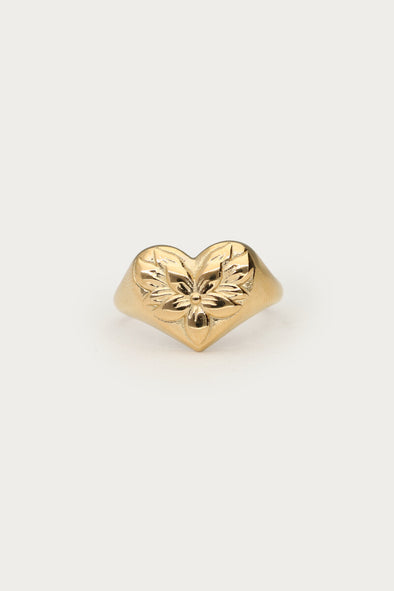 Botanical ring met hartje