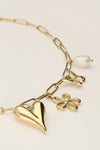 Schakelketting met multi bedels - Goud