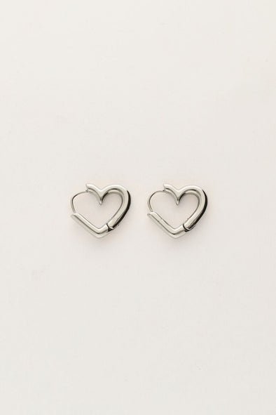 Heart hoops - Zilver