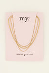 Minimalistische driedubbele ketting - Goud