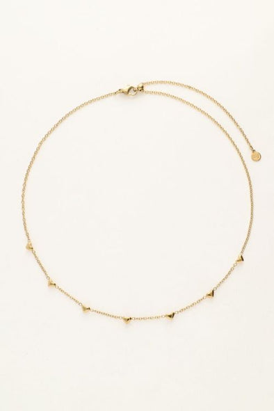 Ketting met kleine hartjes - Goud