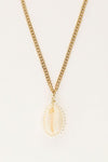 Ketting met schelp en parels - Goud