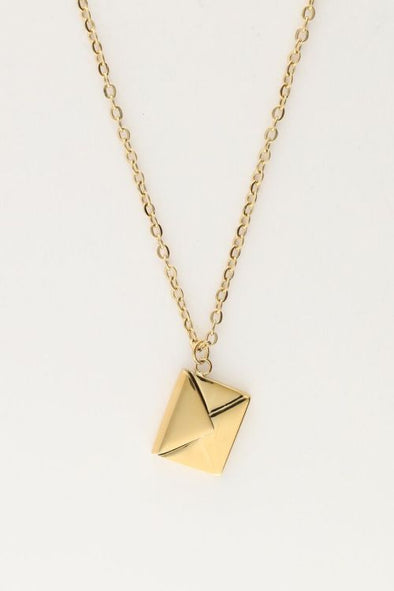 Ketting met envelop - Goud