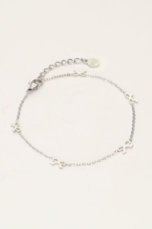 Minimalistische armband met mini strikjes - Zilver