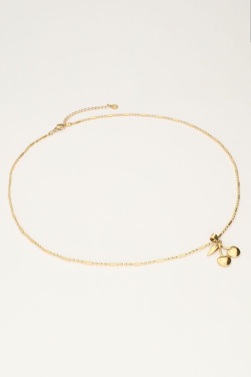 Ketting met bedel kers - Goud