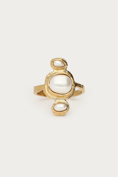 Ring met Verticale stenen - White