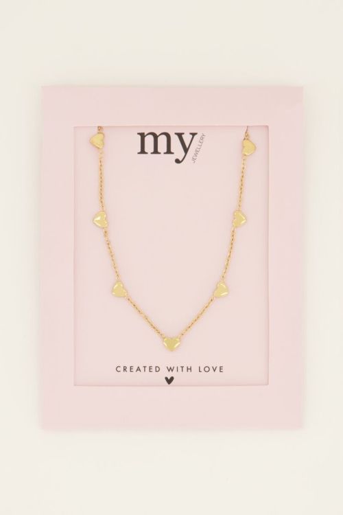 Ketting met hartjes - Goud