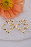 Statement bloemen oorhanger - Goud