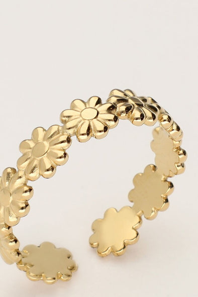 Vintage ring met madeliefjes