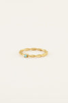 Single azzuro blue ring - Goud