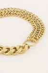 Schakelarmband smal & breed - Goud
