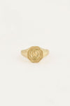 Ring vintage look zegelring - Goud