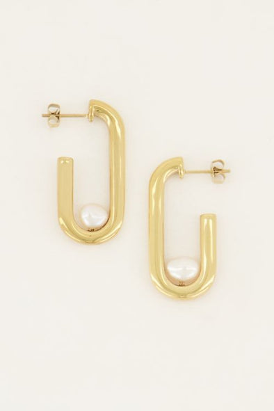 Shapes oorhangers rechthoek parel