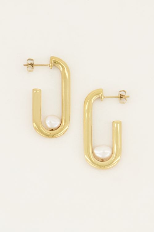 Shapes oorhangers rechthoek parel